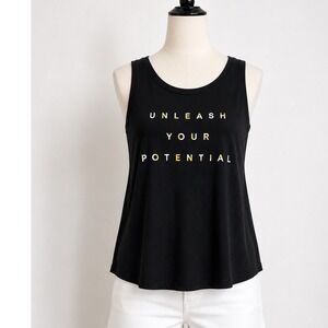 Unleash Your Potential Black Graphic Tank Top XL Sleeveless Activewear